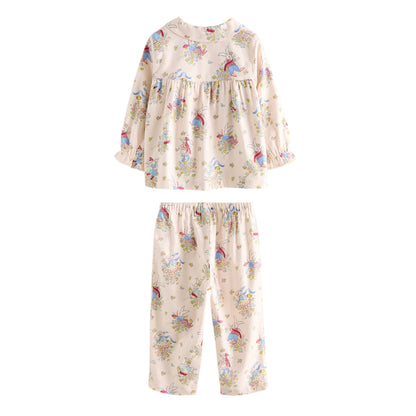 White - Back - Cath Kidston Baby Girls Woven Button Through Pyjama Set