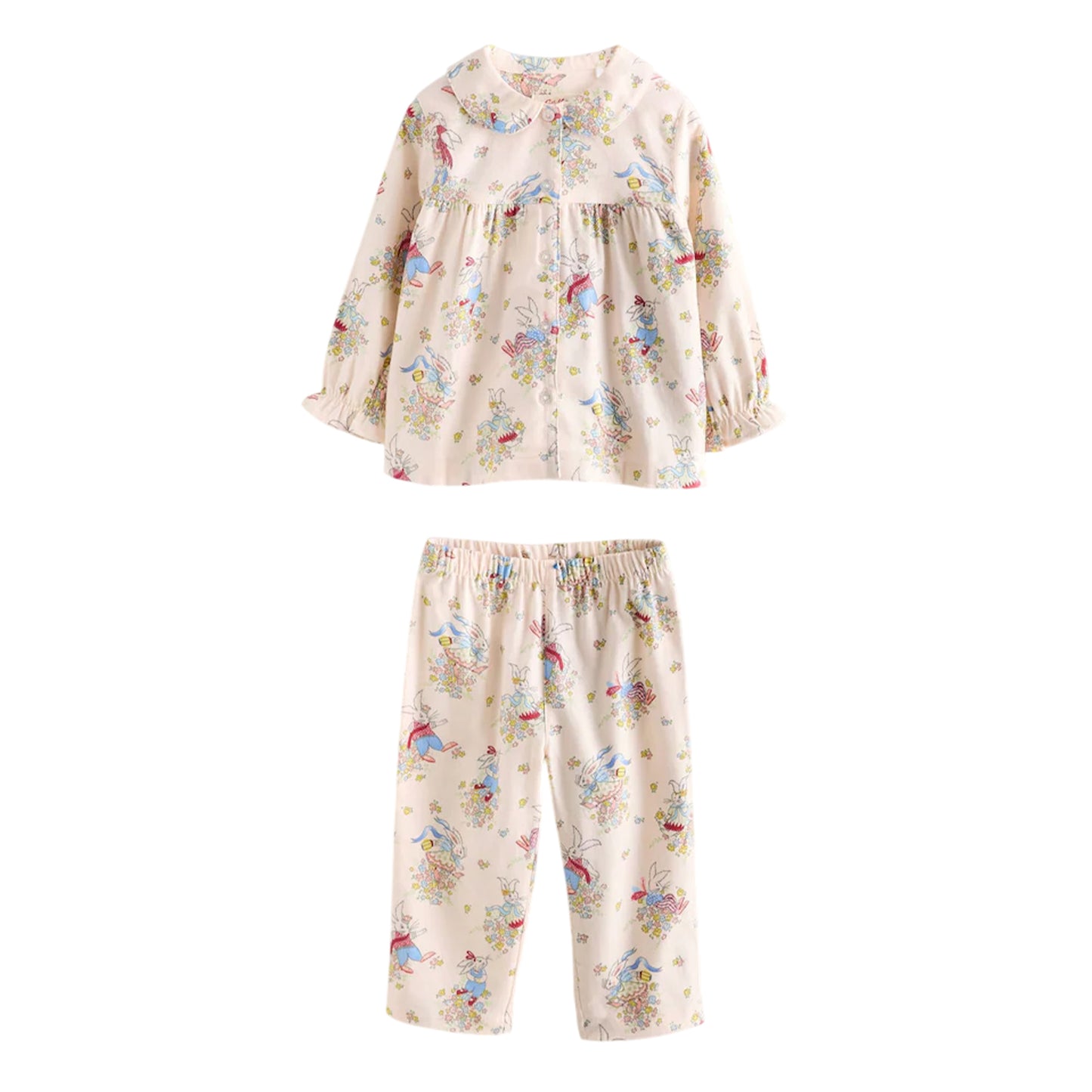 White - Front - Cath Kidston Baby Girls Woven Button Through Pyjama Set