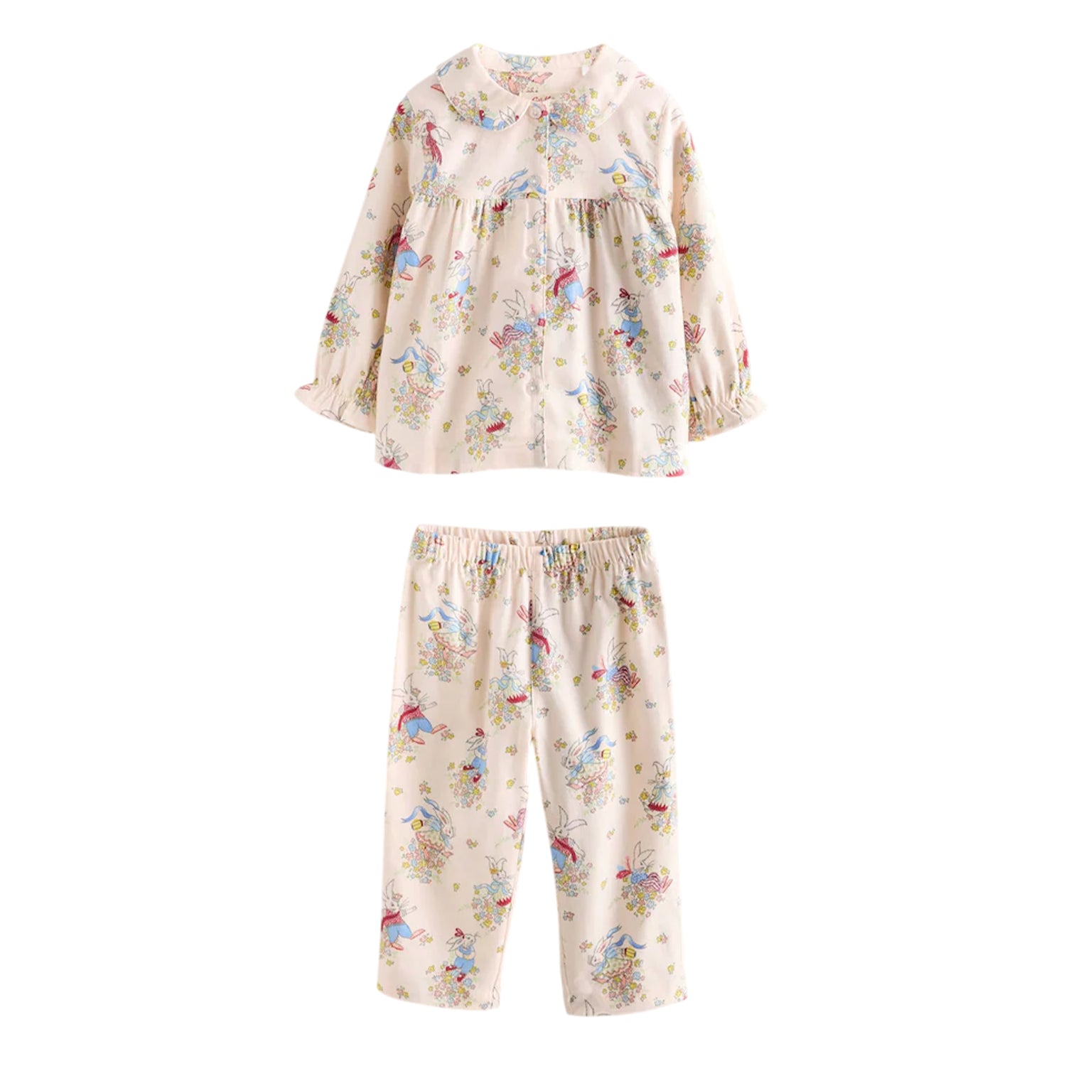 White - Front - Cath Kidston Baby Girls Woven Button Through Pyjama Set