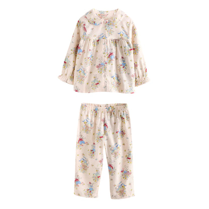 White - Front - Cath Kidston Baby Girls Woven Button Through Pyjama Set