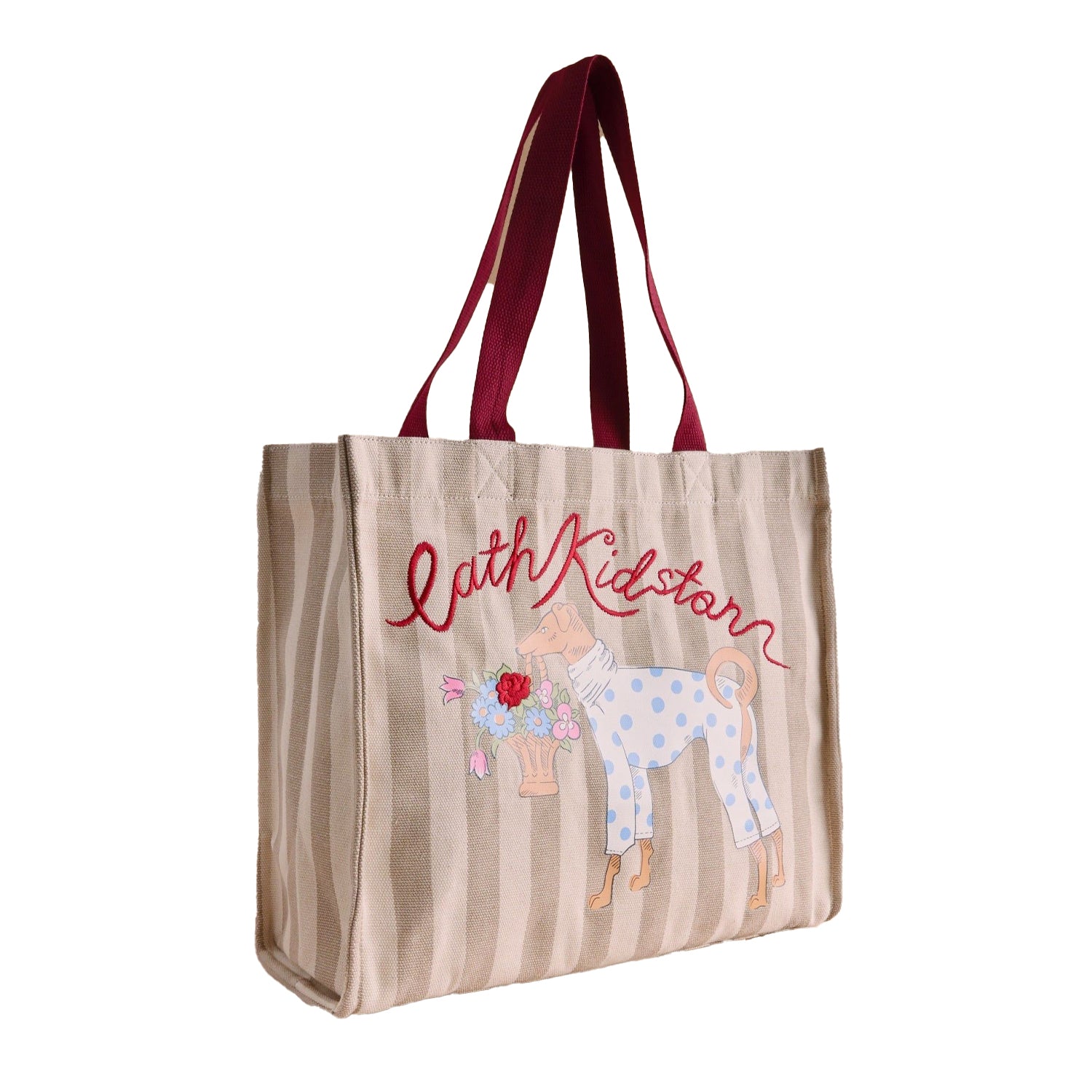 Green - Back - Cath Kidston Dog Stripes Tote