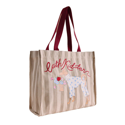 Green - Back - Cath Kidston Dog Stripes Tote