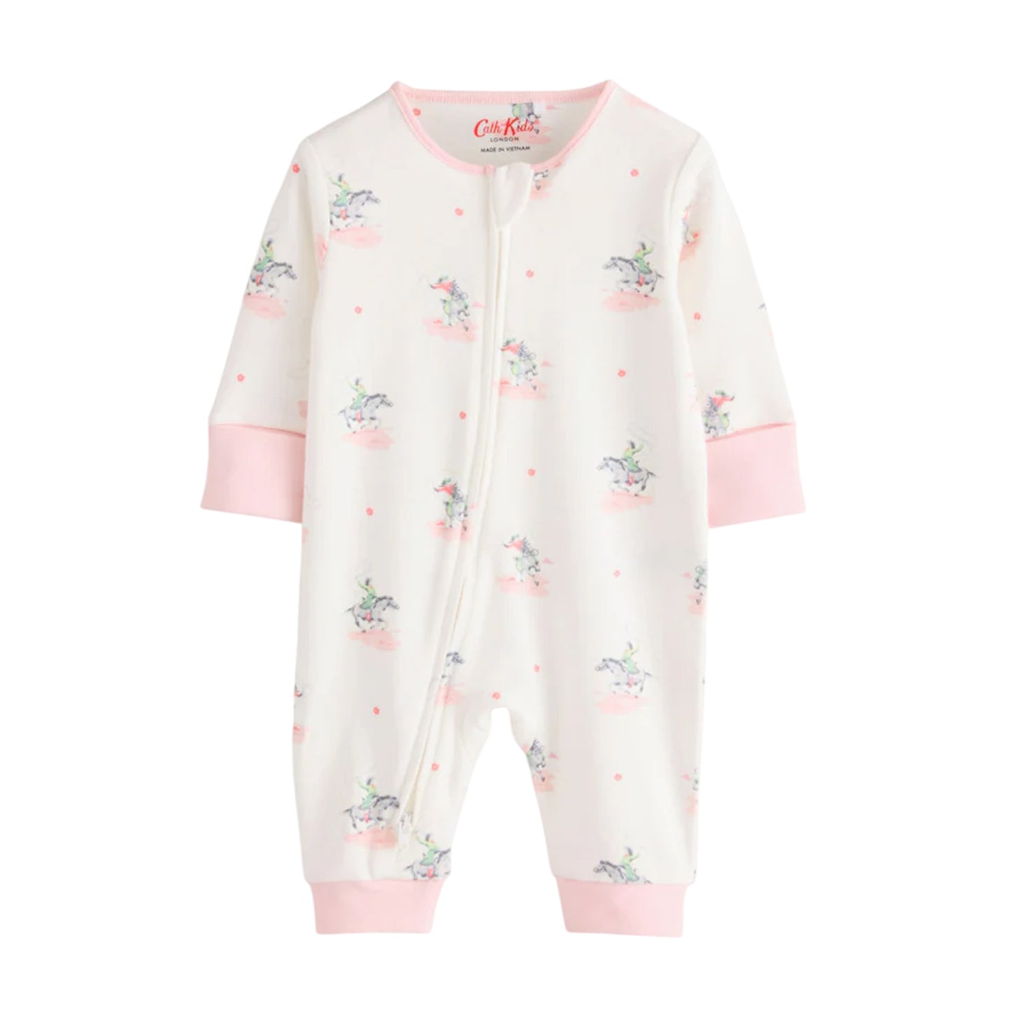 Pink - Side - Cath Kidston Baby Girls Floral Sleepsuit (Pack of 3)