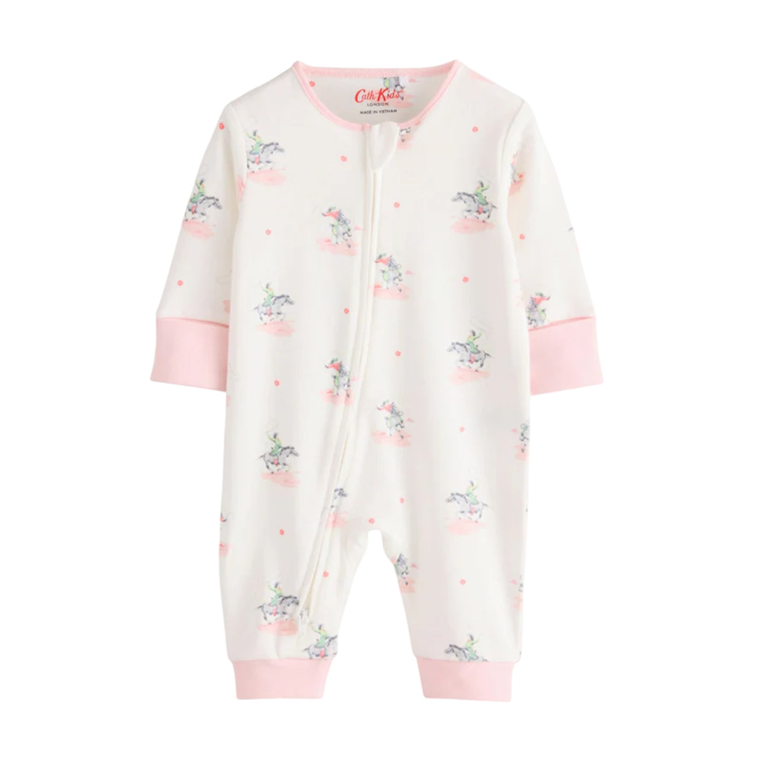 Pink - Side - Cath Kidston Baby Girls Floral Sleepsuit (Pack of 3)