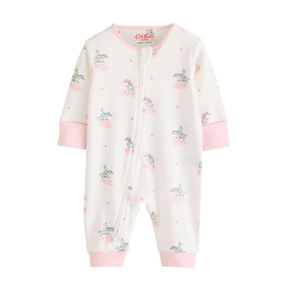 Pink - Side - Cath Kidston Baby Girls Floral Sleepsuit (Pack of 3)