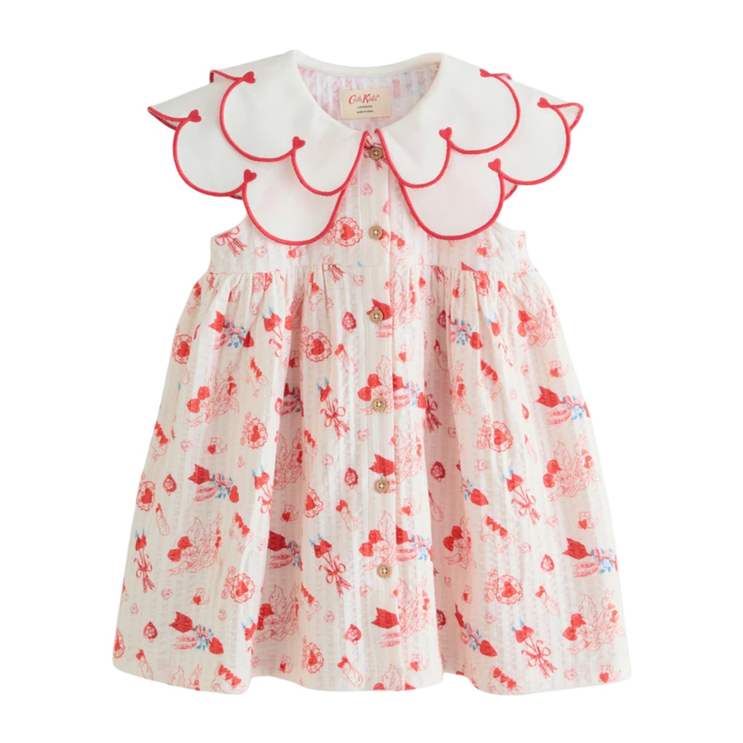 Red - Front - Cath Kidston Girls Collared Casual Dress