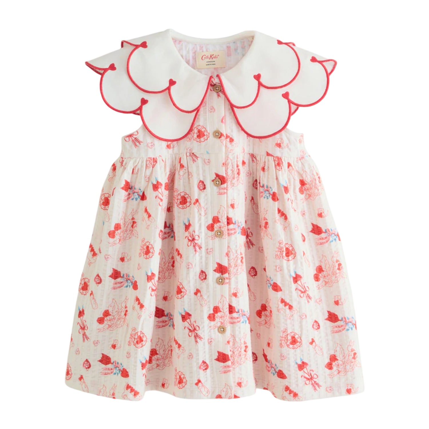 Red - Front - Cath Kidston Girls Collared Casual Dress