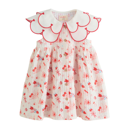 Red - Front - Cath Kidston Girls Collared Casual Dress