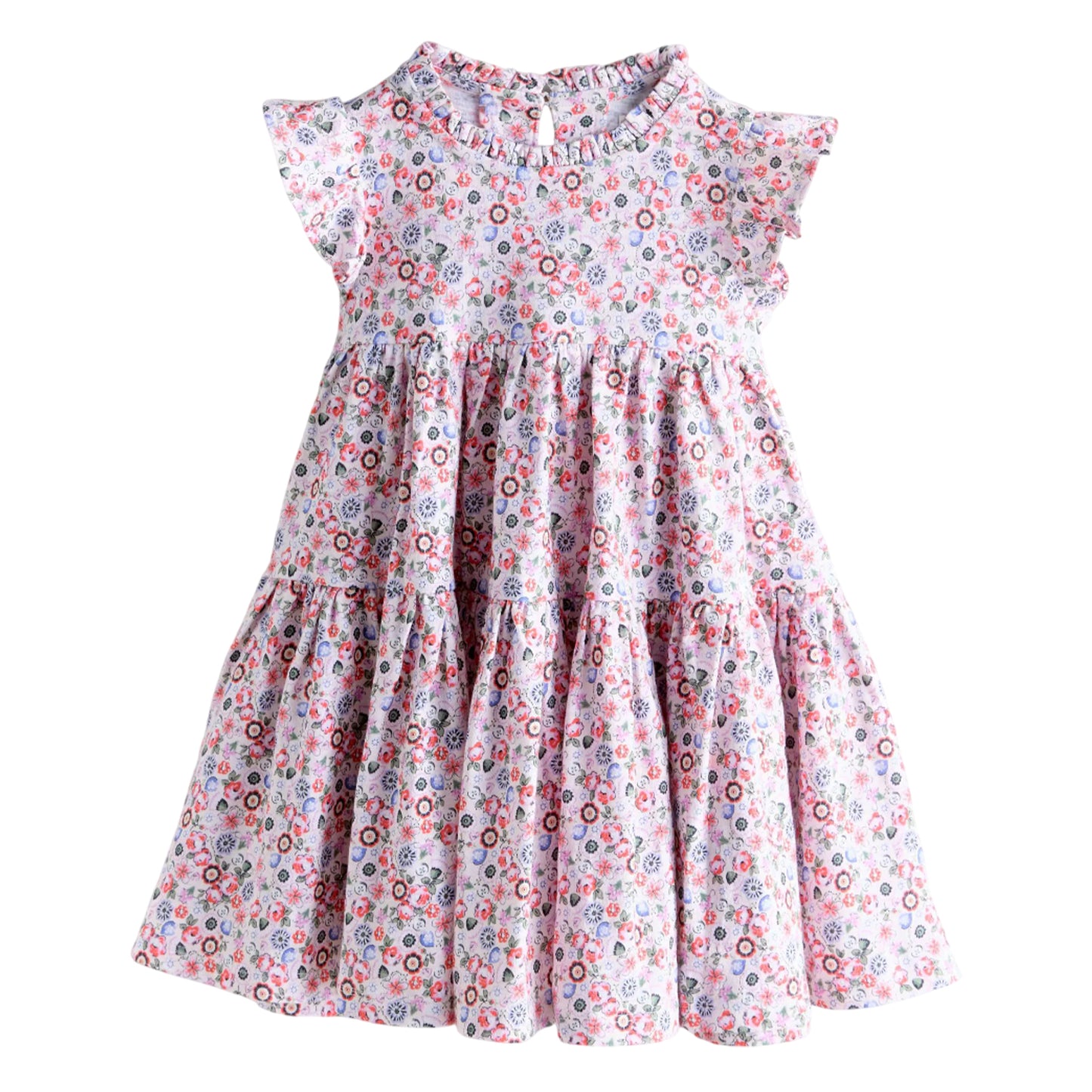 Green - Front - Cath Kidston Girls Jersey Tiered Dress