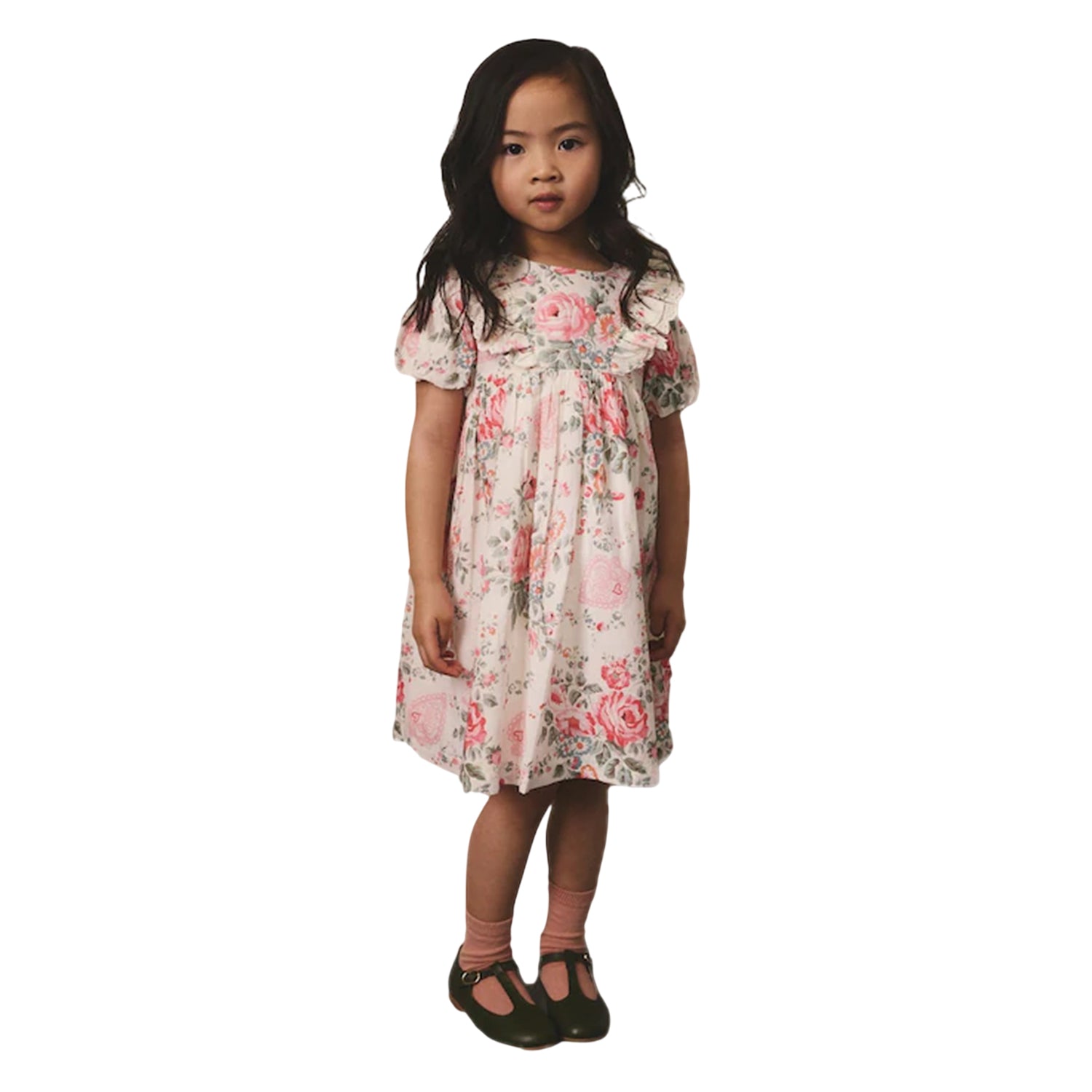 Pink - Lifestyle - Cath Kidston Girls Roses Frill Short-Sleeved Dress