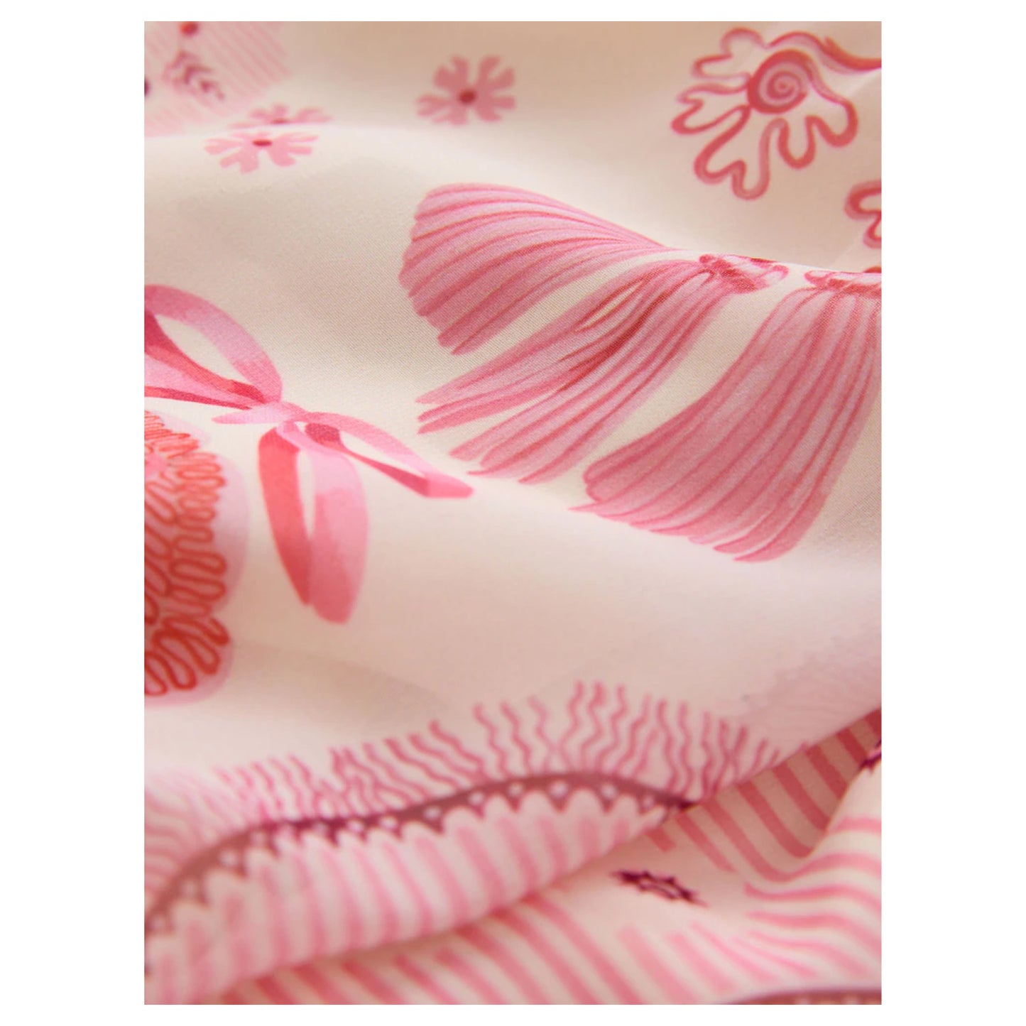 Pink - Back - Cath Kidston Womens-Ladies Floral Tie Neck Short-Sleeved Maxi Dress