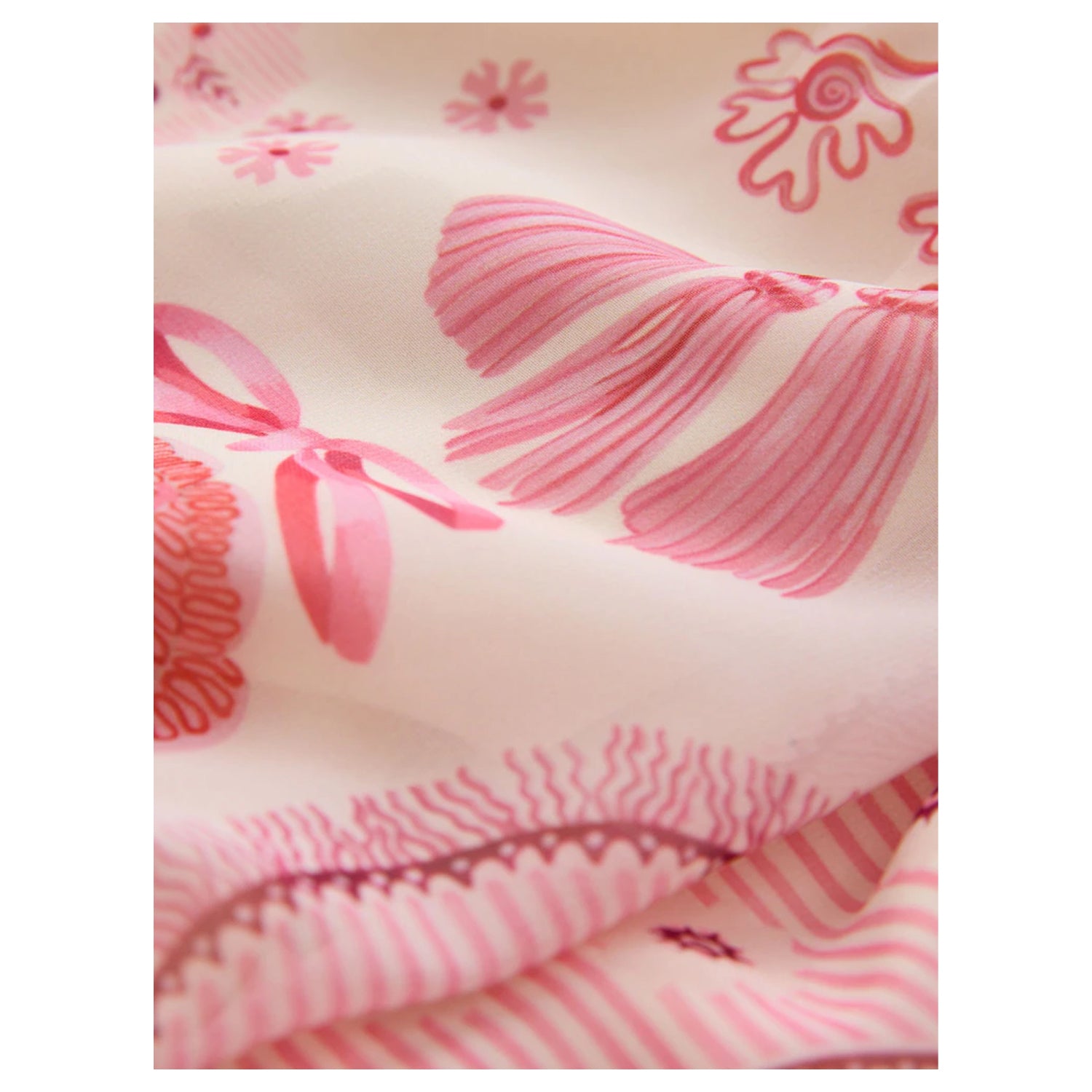 Pink - Back - Cath Kidston Womens-Ladies Floral Tie Neck Short-Sleeved Maxi Dress