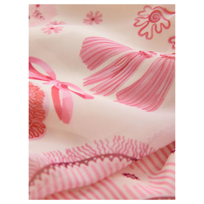 Pink - Back - Cath Kidston Womens-Ladies Floral Tie Neck Short-Sleeved Maxi Dress