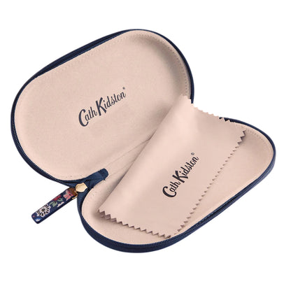 Navy-Multicoloured - Back - Cath Kidston Zipped Ditsy Floral Glasses Case