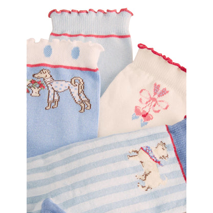 Blue - Close up - Cath Kidston Womens-Ladies Stanley Socks (Pack of 4)