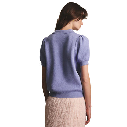 Blue - Back - Cath Kidston Womens-Ladies Heart Knitted Pocket Polo Shirt