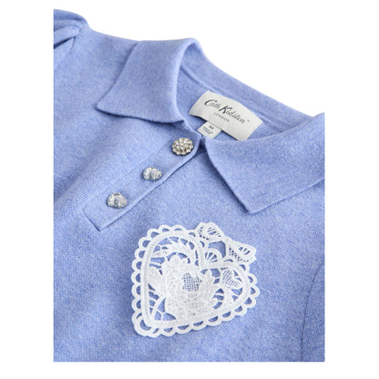 Blue - Lifestyle - Cath Kidston Womens-Ladies Heart Knitted Pocket Polo Shirt