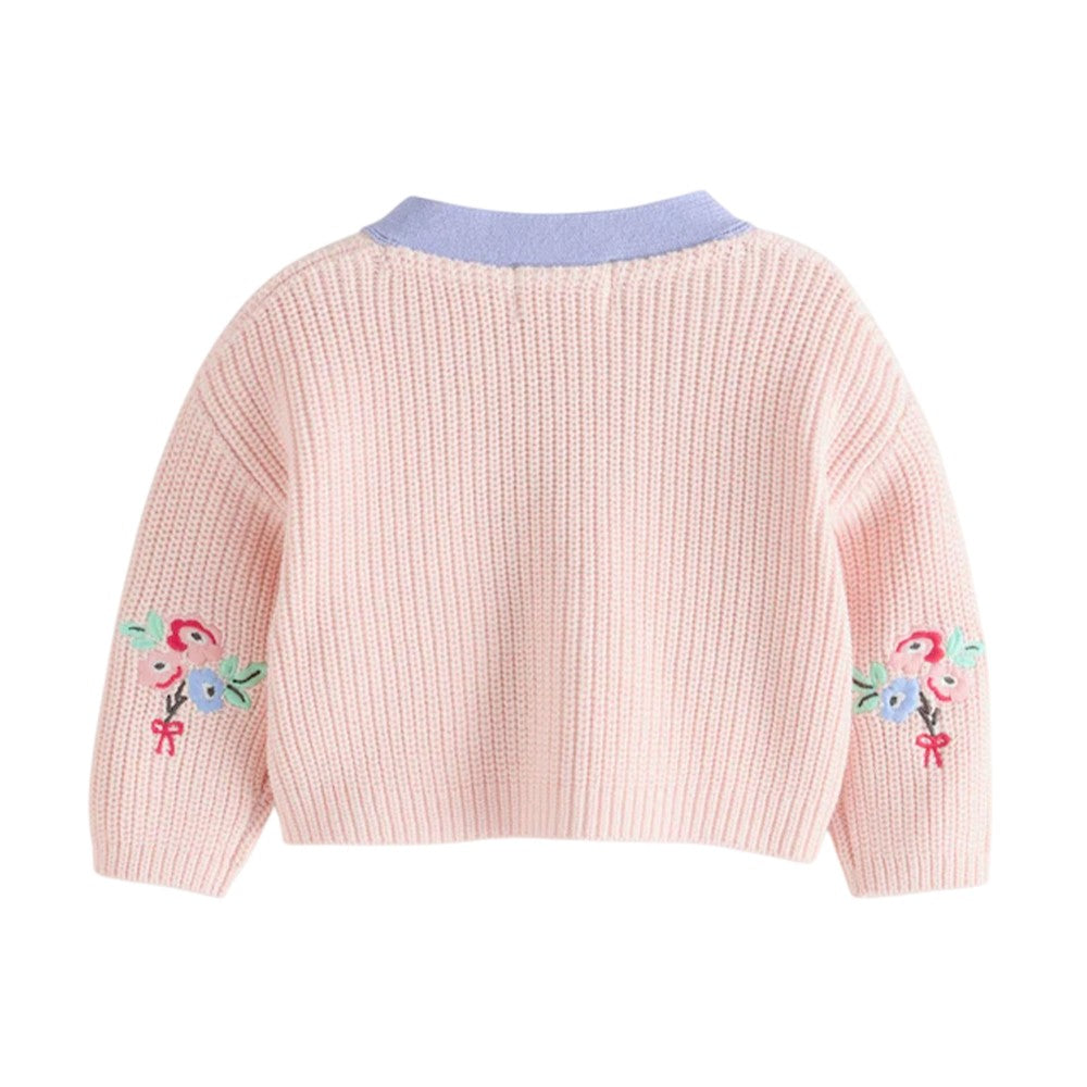 Cream - Back - Cath Kidston Childrens-Kids Floral Cardigan