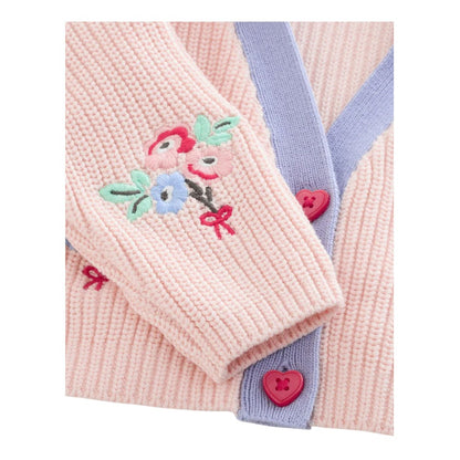 Cream - Side - Cath Kidston Childrens-Kids Floral Cardigan