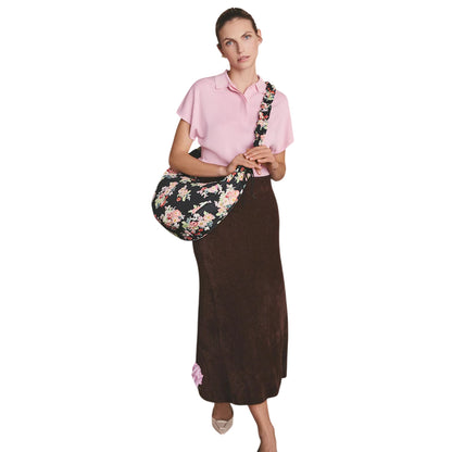 Black - Pack Shot - Cath Kidston Archive Bunches Floral Crossbody Bag