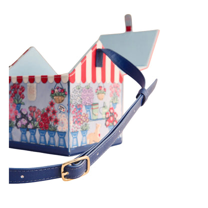 Blue - Back - Cath Kidston Womens-Ladies Flower Market Crossbody Bag