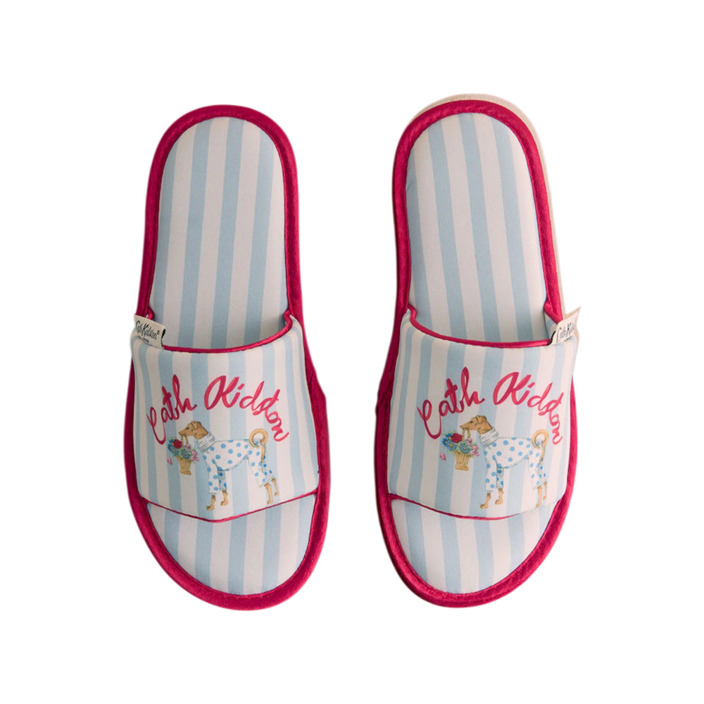 Blue - Back - Cath Kidston Womens-Ladies Open Toe Slippers