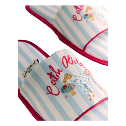 Blue - Side - Cath Kidston Womens-Ladies Open Toe Slippers