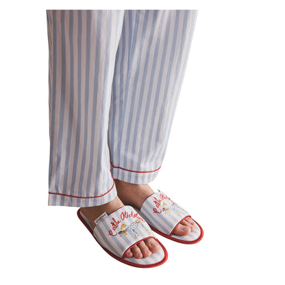 Blue - Pack Shot - Cath Kidston Womens-Ladies Open Toe Slippers