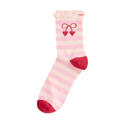 Pink - Side - Cath Kidston Womens-Ladies Flowers Socks (Pack of 4)
