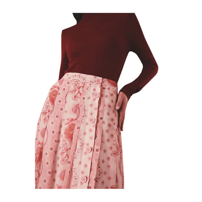 Pink - Side - Cath Kidston Womens-Ladies Pleated Skirt