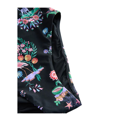 Black - Side - Cath Kidston Womens-Ladies Island Print Frill Trim One Piece Swimsuit