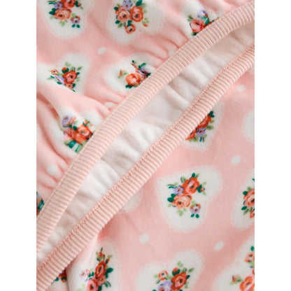 Pink - Side - Cath Kidston Girls Cosy Flower & Heart Fleece Pyjama Set