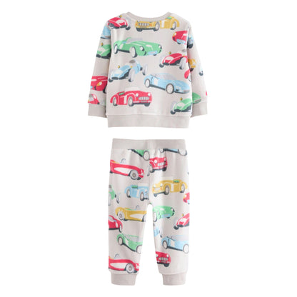Red - Back - Cath Kidston Boys Cars Fleece Long Pyjama Set