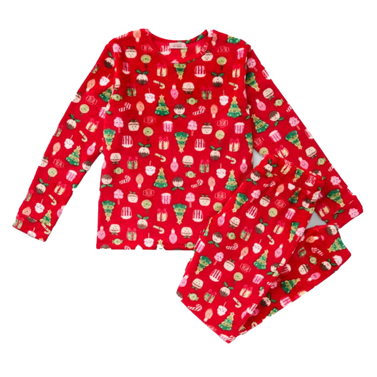 Red - Front - Cath Kidston Girls Fleece Long Pyjama Set