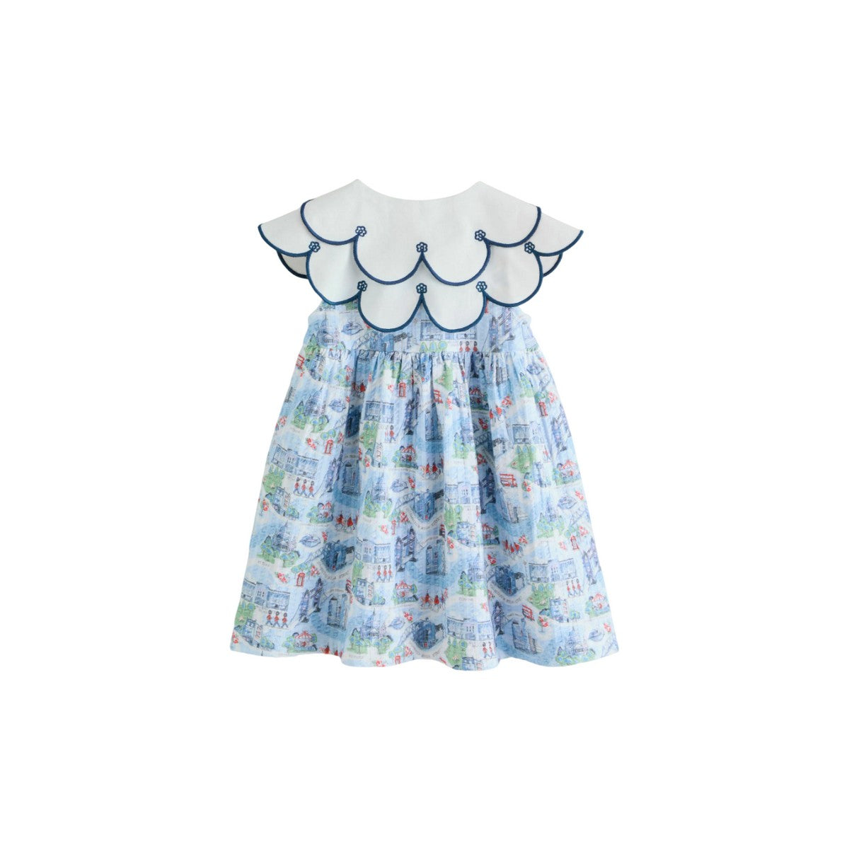 Blue - Back - Cath Kidston Girls Collared Dress
