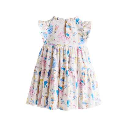 Cream - Back - Cath Kidston Girls Animals Jersey Dress