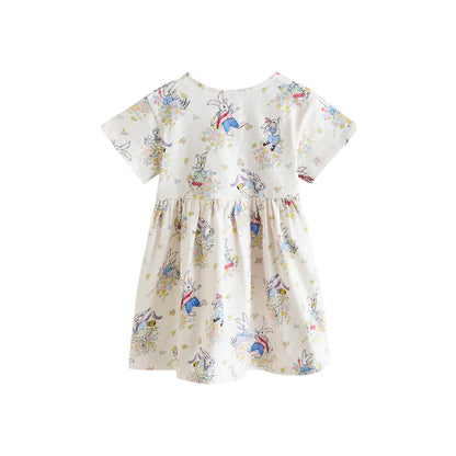 Cream - Back - Cath Kidston Girls Bunny Bow Casual Dress