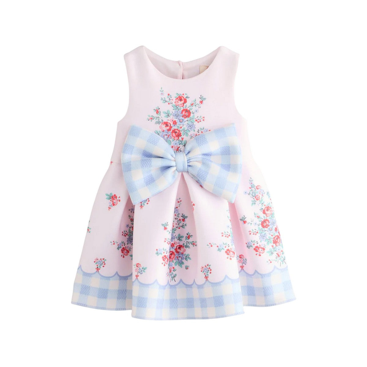 Pink - Front - Cath Kidston Girls Bow Scuba Dress