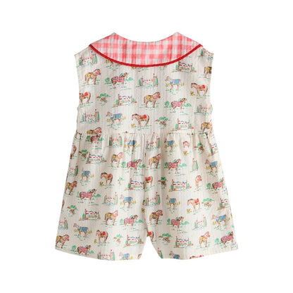 Cream - Back - Cath Kidston Girls Horse Show Playsuit
