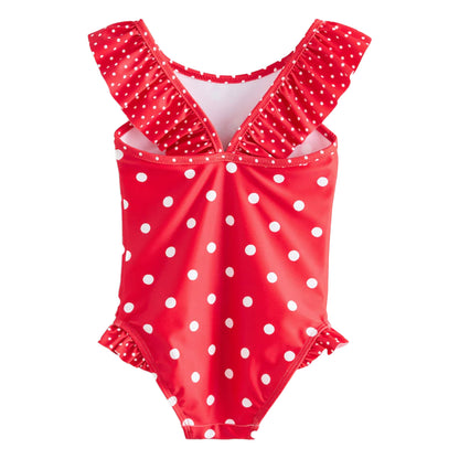 Red - Back - Cath Kidston Girls Polka Dot One Piece Swimsuit