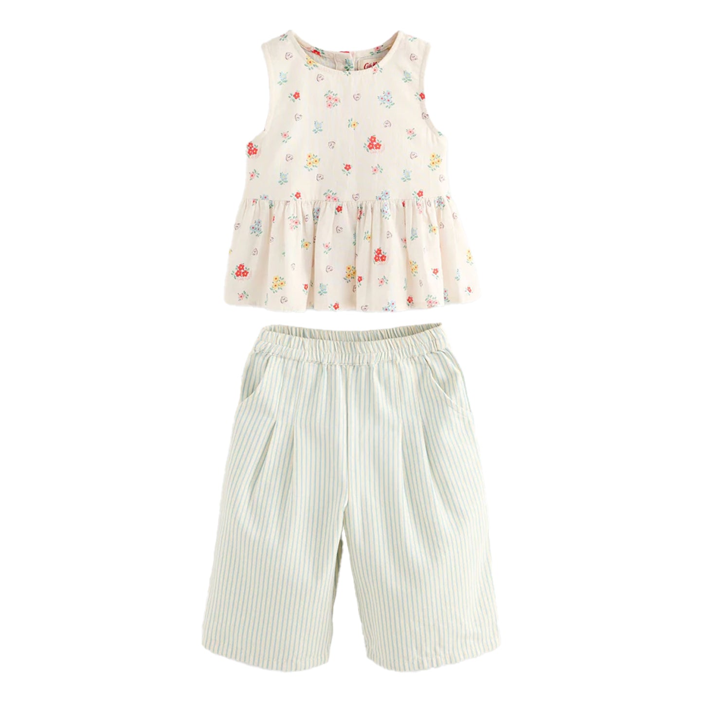 Cream - Front - Cath Kidston Girls Flowers Top & Bottom Set