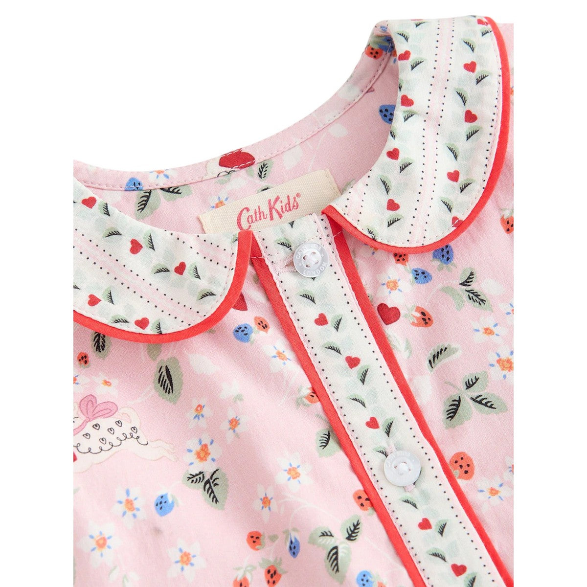 Pink - Side - Cath Kidston Girls Hearts & Flowers Collared Dress
