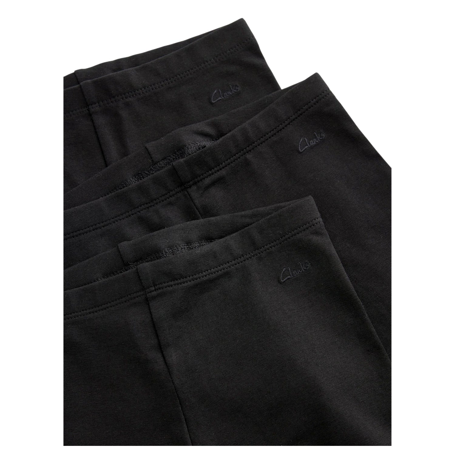 Black - Pack Shot - Clarks Girls Jersey Cycling Shorts (Pack of 3)
