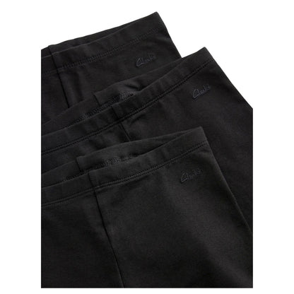 Black - Pack Shot - Clarks Girls Jersey Cycling Shorts (Pack of 3)