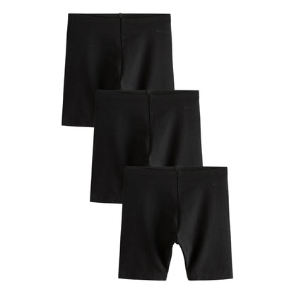 Black - Front - Clarks Girls Jersey Cycling Shorts (Pack of 3)
