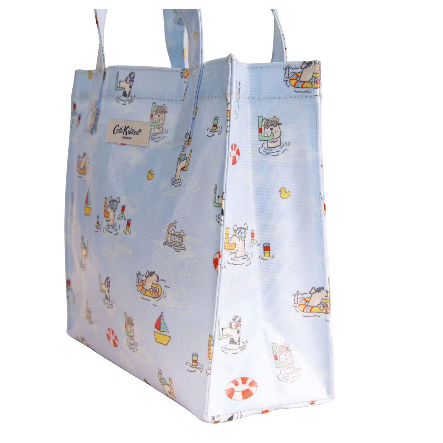 Sky Blue - Side - Cath Kidston Stanley Dog Print Tote Bag