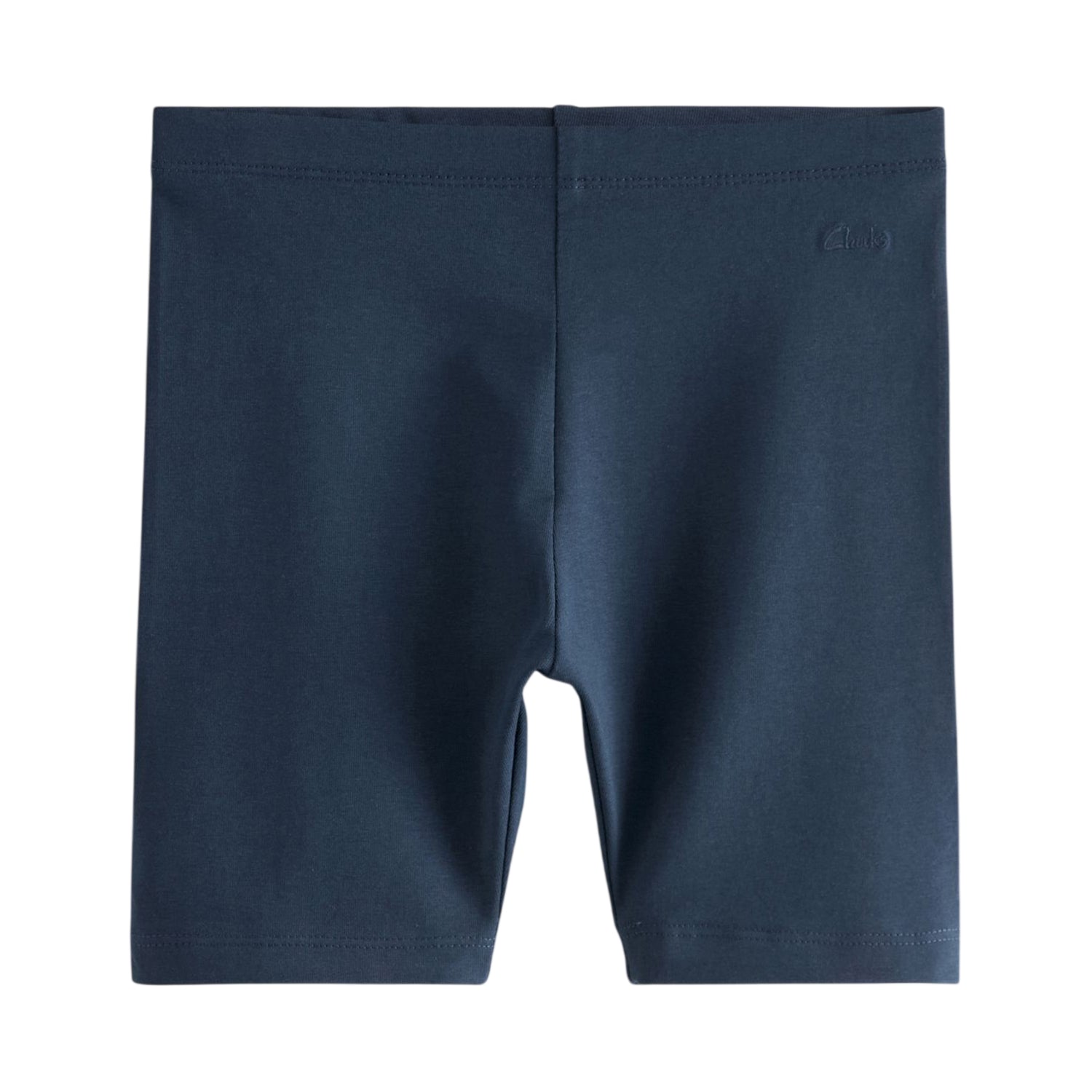 Navy - Side - Clarks Girls Jersey Embroidered Logo Cycling Shorts (Pack of 3)