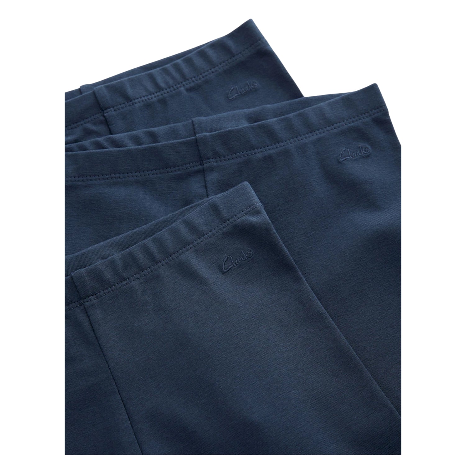 Navy - Lifestyle - Clarks Girls Jersey Embroidered Logo Cycling Shorts (Pack of 3)