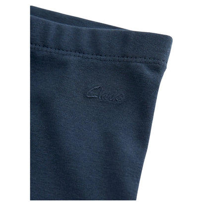 Navy - Pack Shot - Clarks Girls Jersey Embroidered Logo Cycling Shorts (Pack of 3)