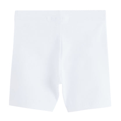 White - Back - Clarks Girls Jersey Embroidered Logo Cycling Shorts (Pack of 3)